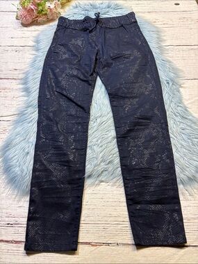 Bevy Flog Shely Navy Snakeprint Pants sz 24